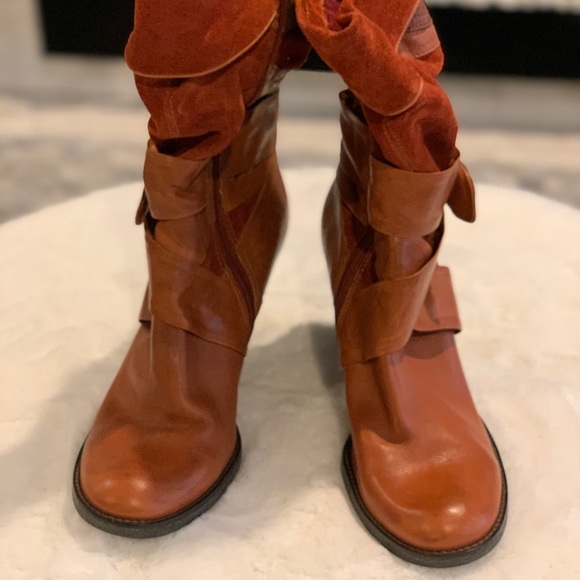 Bronx Brand Suede/Leather Ankle Bootie 10 - Picture 2 of 5